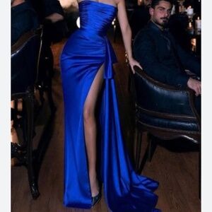 Diane von Furstenberg Royal Blue Strapless Satin Dress – NWT – $998 Retail